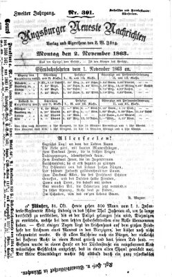 Augsburger neueste Nachrichten Montag 2. November 1863