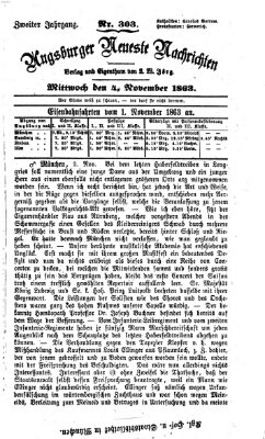 Augsburger neueste Nachrichten Mittwoch 4. November 1863