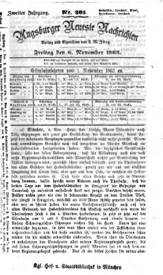 Augsburger neueste Nachrichten Freitag 6. November 1863