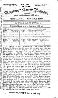 Augsburger neueste Nachrichten Sonntag 15. November 1863