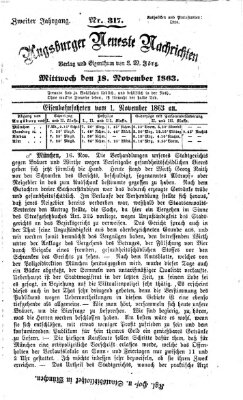 Augsburger neueste Nachrichten Mittwoch 18. November 1863