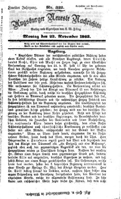 Augsburger neueste Nachrichten Montag 23. November 1863