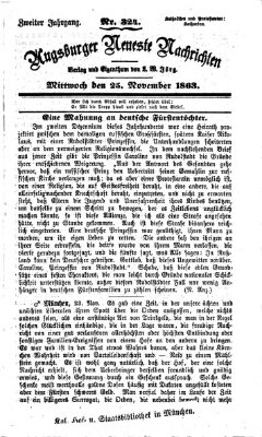 Augsburger neueste Nachrichten Mittwoch 25. November 1863