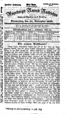 Augsburger neueste Nachrichten Donnerstag 26. November 1863