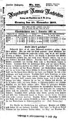 Augsburger neueste Nachrichten Sonntag 29. November 1863