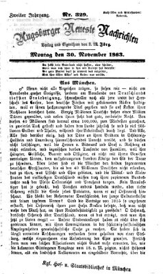 Augsburger neueste Nachrichten Montag 30. November 1863