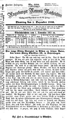 Augsburger neueste Nachrichten Dienstag 1. Dezember 1863