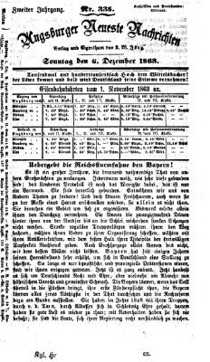 Augsburger neueste Nachrichten Sonntag 6. Dezember 1863