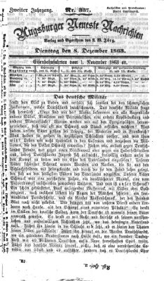 Augsburger neueste Nachrichten Dienstag 8. Dezember 1863