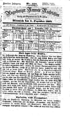 Augsburger neueste Nachrichten Mittwoch 9. Dezember 1863