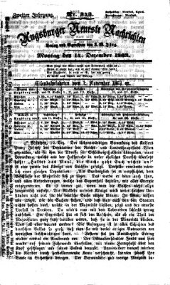 Augsburger neueste Nachrichten Montag 14. Dezember 1863