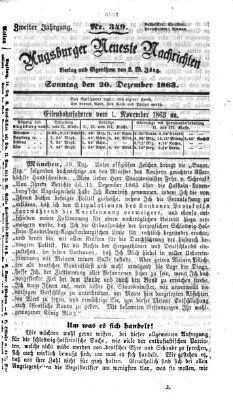 Augsburger neueste Nachrichten Sonntag 20. Dezember 1863