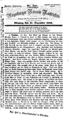 Augsburger neueste Nachrichten Montag 21. Dezember 1863