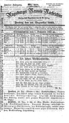 Augsburger neueste Nachrichten Freitag 25. Dezember 1863