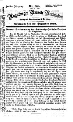 Augsburger neueste Nachrichten Mittwoch 30. Dezember 1863