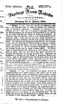 Augsburger neueste Nachrichten Samstag 2. Januar 1864