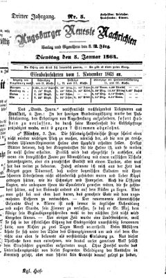 Augsburger neueste Nachrichten Dienstag 5. Januar 1864