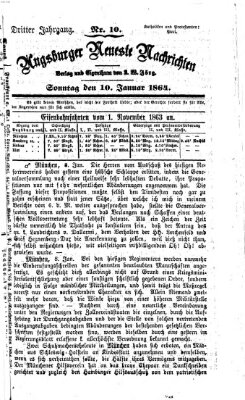 Augsburger neueste Nachrichten Sonntag 10. Januar 1864