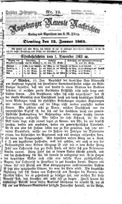 Augsburger neueste Nachrichten Dienstag 12. Januar 1864