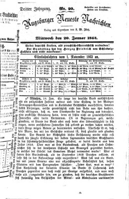 Augsburger neueste Nachrichten Mittwoch 20. Januar 1864