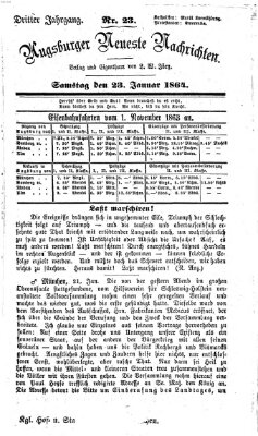 Augsburger neueste Nachrichten Samstag 23. Januar 1864