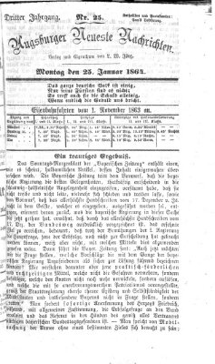 Augsburger neueste Nachrichten Montag 25. Januar 1864