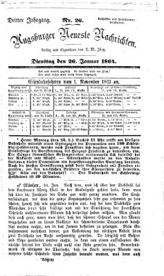 Augsburger neueste Nachrichten Dienstag 26. Januar 1864