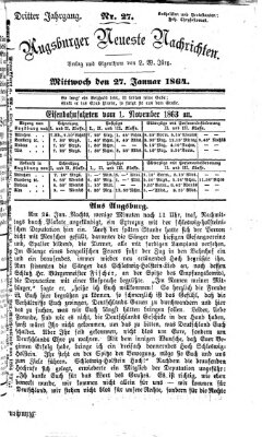 Augsburger neueste Nachrichten Mittwoch 27. Januar 1864