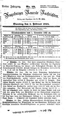 Augsburger neueste Nachrichten Dienstag 2. Februar 1864