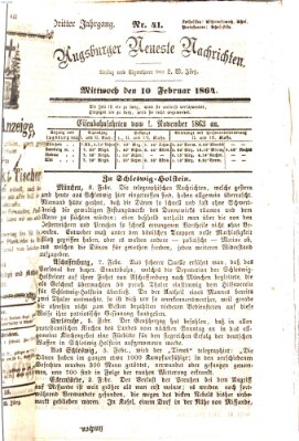 Augsburger neueste Nachrichten Mittwoch 10. Februar 1864