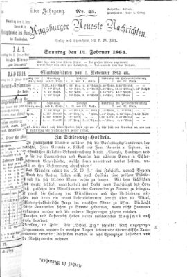 Augsburger neueste Nachrichten Sonntag 14. Februar 1864