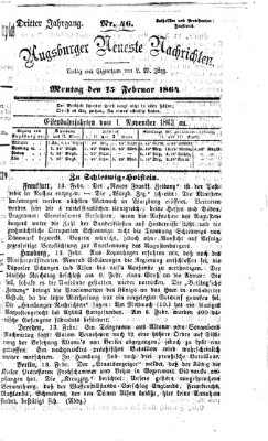 Augsburger neueste Nachrichten Samstag 13. Februar 1864