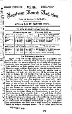 Augsburger neueste Nachrichten Freitag 19. Februar 1864