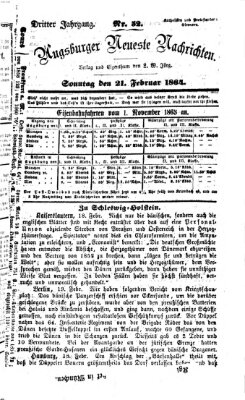 Augsburger neueste Nachrichten Sonntag 21. Februar 1864