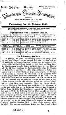 Augsburger neueste Nachrichten Donnerstag 25. Februar 1864