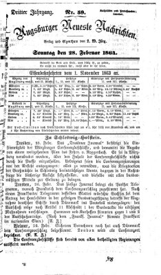 Augsburger neueste Nachrichten Sonntag 28. Februar 1864