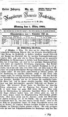 Augsburger neueste Nachrichten Montag 7. März 1864