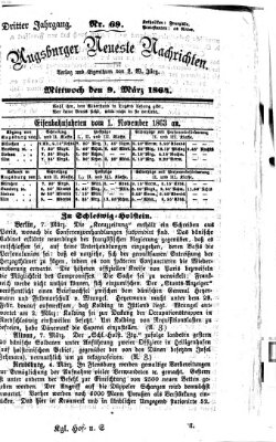 Augsburger neueste Nachrichten Mittwoch 9. März 1864