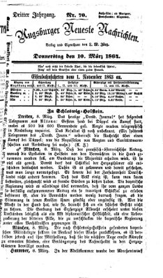 Augsburger neueste Nachrichten Donnerstag 10. März 1864