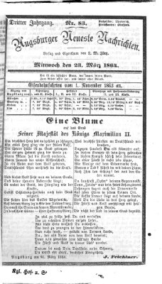 Augsburger neueste Nachrichten Mittwoch 23. März 1864