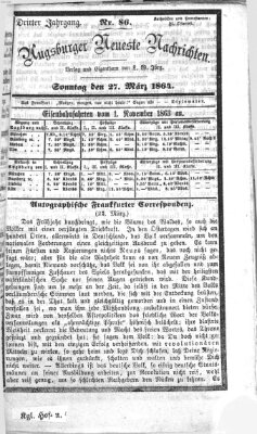 Augsburger neueste Nachrichten Sonntag 27. März 1864