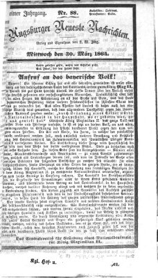 Augsburger neueste Nachrichten Mittwoch 30. März 1864