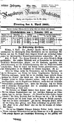 Augsburger neueste Nachrichten Dienstag 5. April 1864