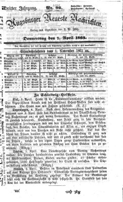 Augsburger neueste Nachrichten Donnerstag 7. April 1864