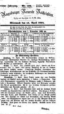 Augsburger neueste Nachrichten Mittwoch 13. April 1864