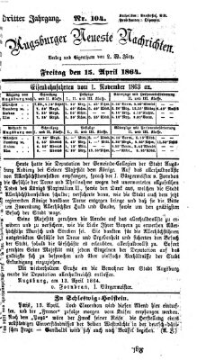 Augsburger neueste Nachrichten Freitag 15. April 1864