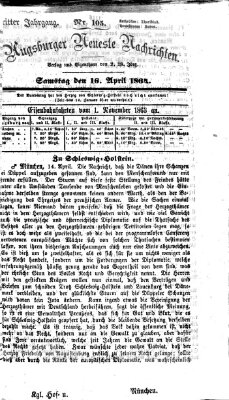 Augsburger neueste Nachrichten Samstag 16. April 1864