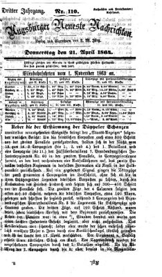 Augsburger neueste Nachrichten Donnerstag 21. April 1864