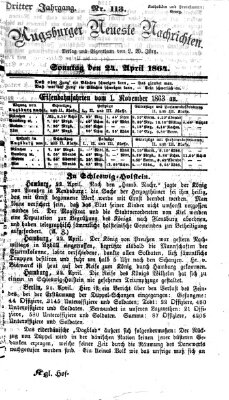 Augsburger neueste Nachrichten Sonntag 24. April 1864