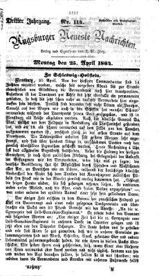 Augsburger neueste Nachrichten Montag 25. April 1864